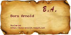 Bors Arnold névjegykártya